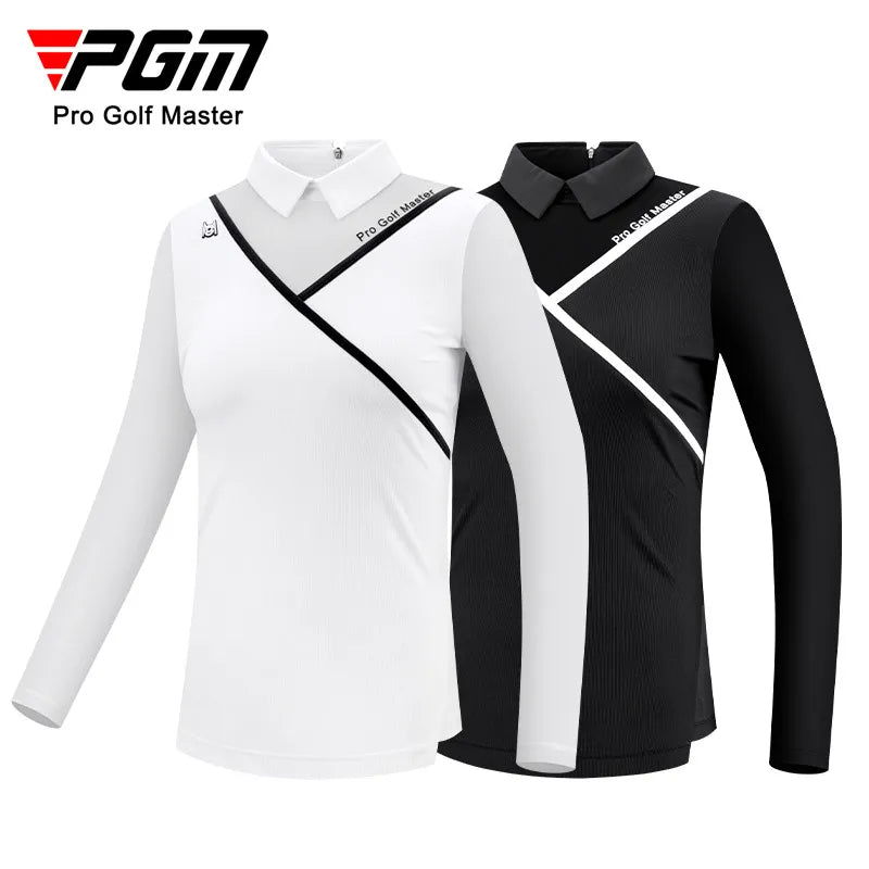 Breathable Long Sleeve Golf Tee with Back Zipper