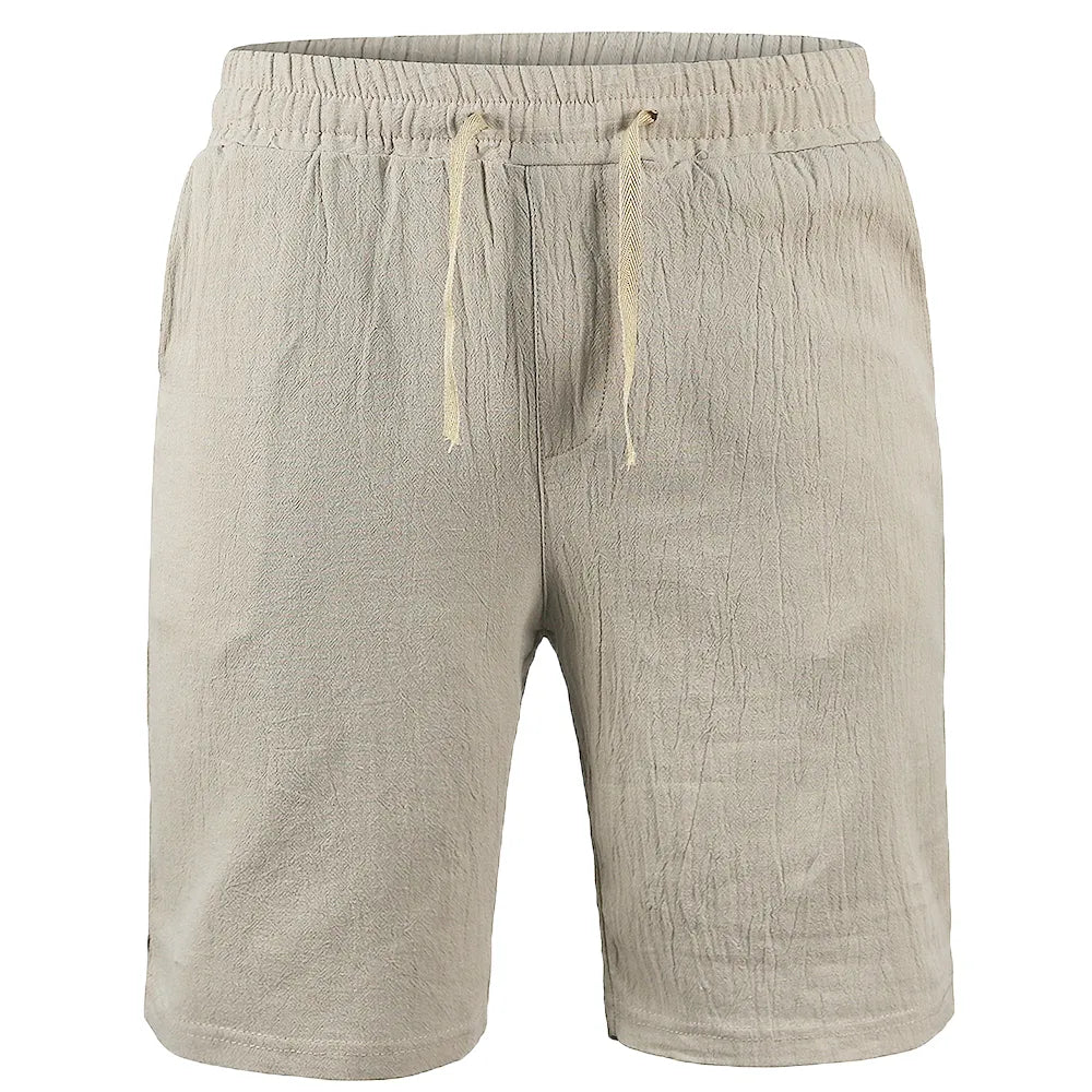 Breathable Solid Color Cotton Linen Streetwear Shorts