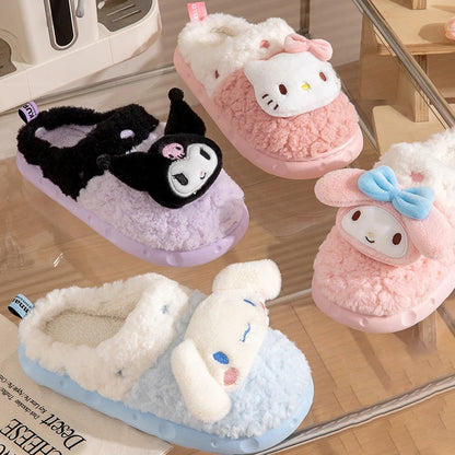 Hello Kitty Winter Plush Non Slip Slippers
