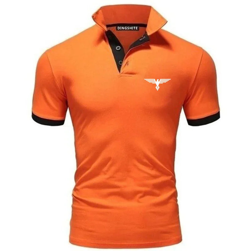 Besticktes, einfarbiges, schmal geschnittenes Polo-Golfshirt für Herren