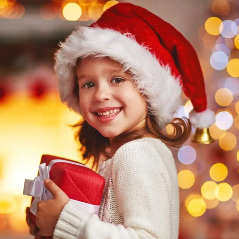 Bonnet de Père Noël en peluche long pour tous les âges