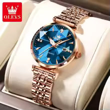 Waterproof Stainless Steel Strap Rose Gold Watch for Women