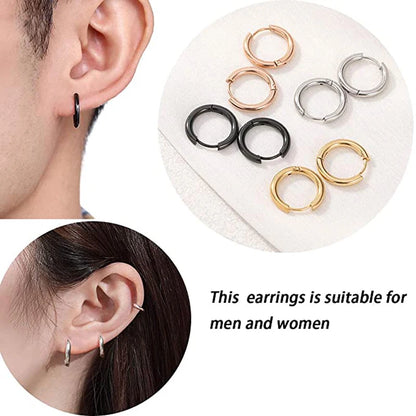 Stainless Steel Cross Huggie Hoop Earrings Set (1/12 Pairs)