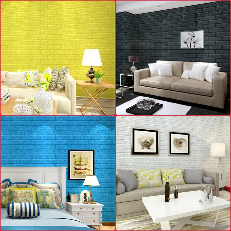 Waterproof 3D Self-Adhesive Foam Wall Stickers for Home Decor