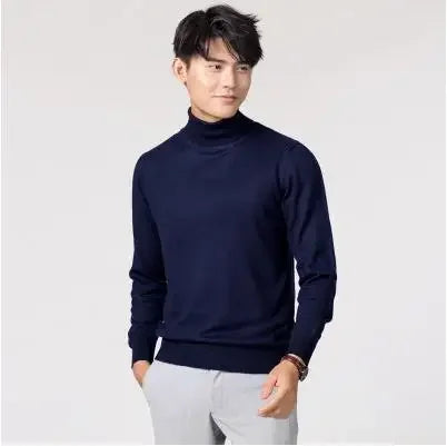 Pull col roulé en cachemire noir