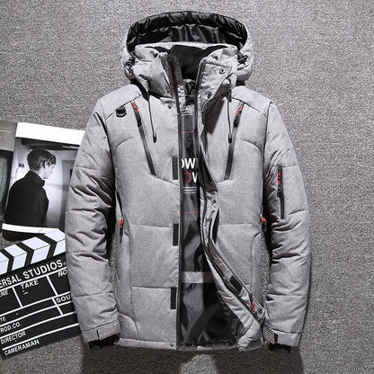 Veste/manteau rembourré à capuche et fermeture éclair pour homme