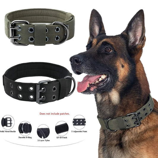 Tactical Dogs Collar Leash Set - Adjustable Military Pets Collars