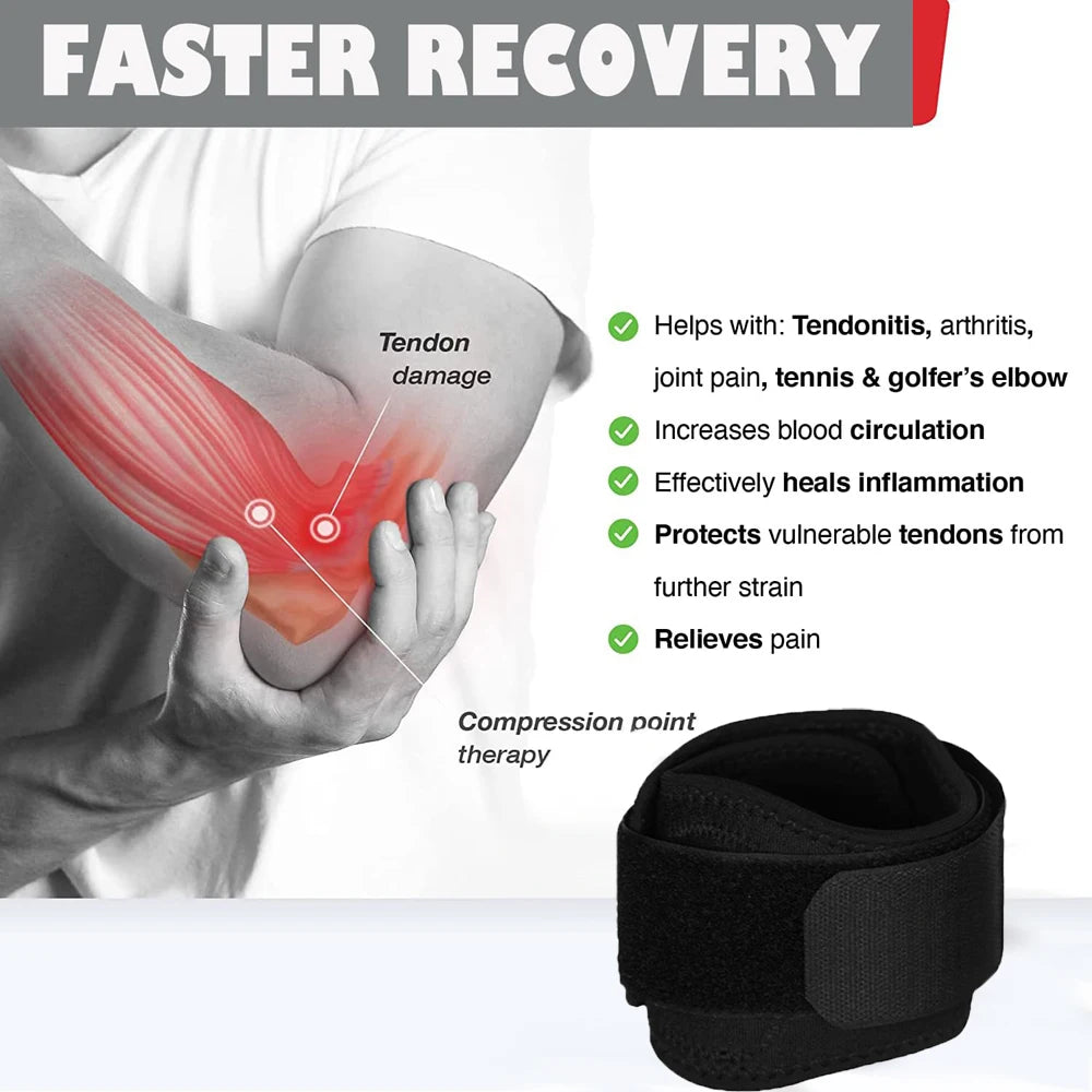 Kompressionsmanschette für Tennisarm – Unterarm-Kompressionsbandage mit Gelpolster