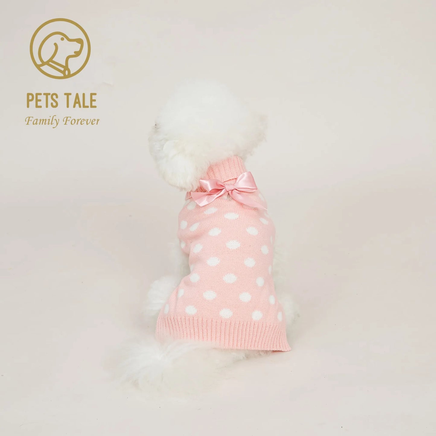 Pets Double Collar Hole-Chain Pink Sweater