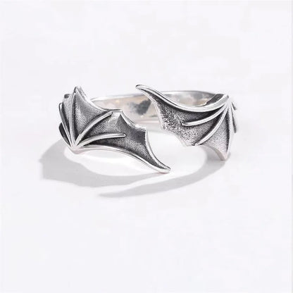Unisex Angel & Demon Wings Gothic Ring—Punk Open Adjustable Handmade Ring