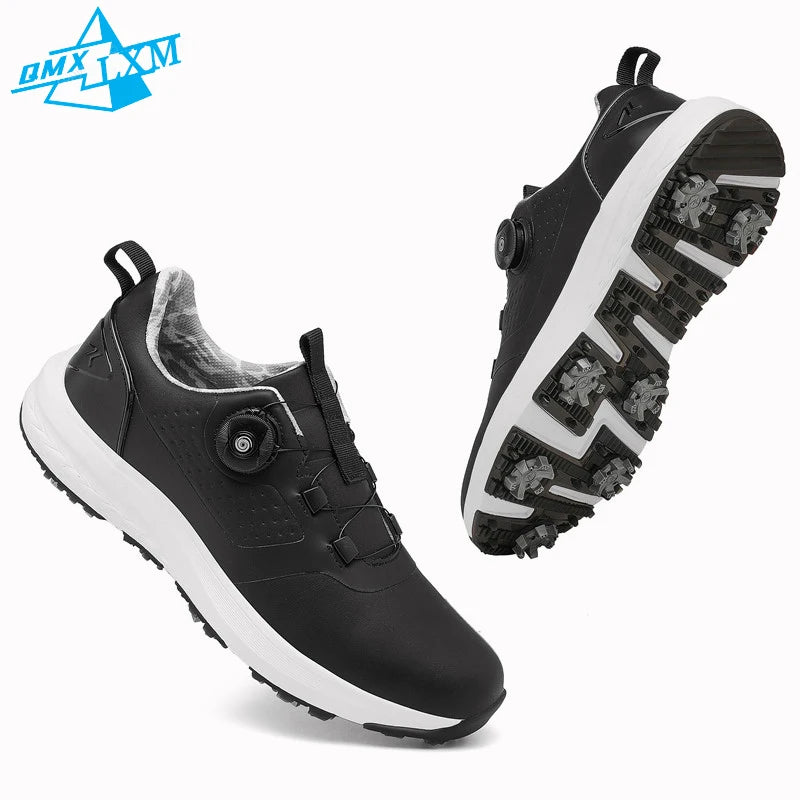 Waterproof Golf Shoes Men—Lightweight Breathable Golf Sneakers Spikeless Outdoor Training Shoes