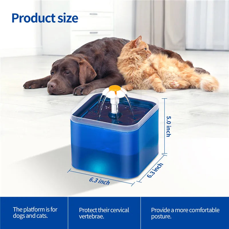 Pet Water Bowl - Transparent Large Capacity 2L Pet Water Dispenser