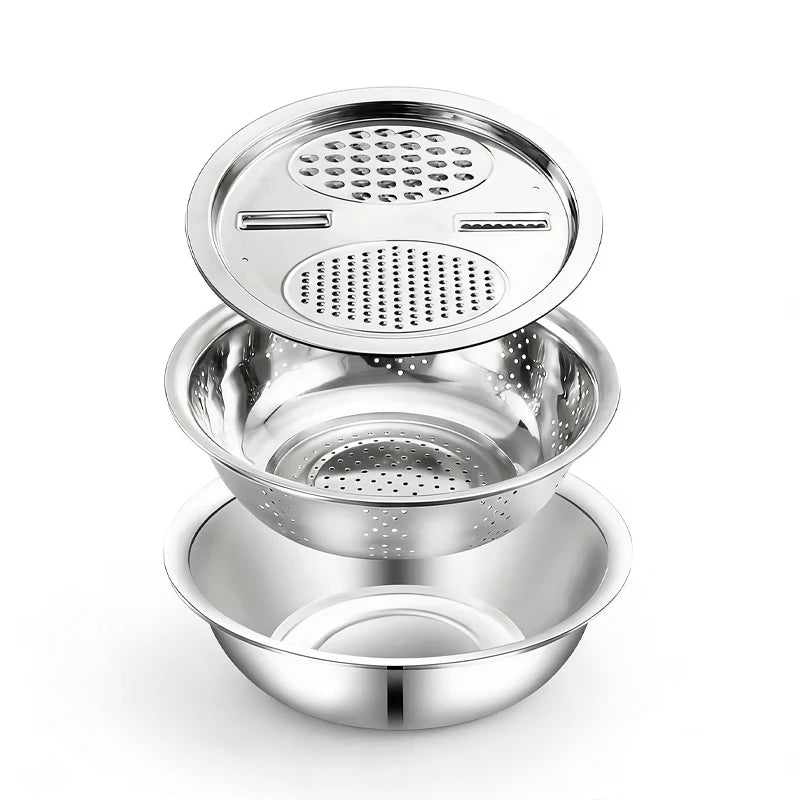 Multifunctional 3‑in‑1 Vegetable Slicer Grater & Colander