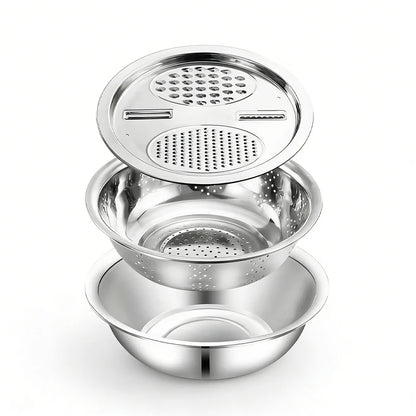 Multifunctional 3‑in‑1 Vegetable Slicer Grater & Colander
