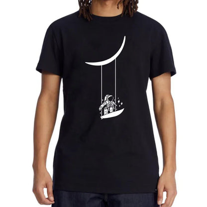 T-shirt à manches courtes et col rond imprimé Astronaut Moon Swing