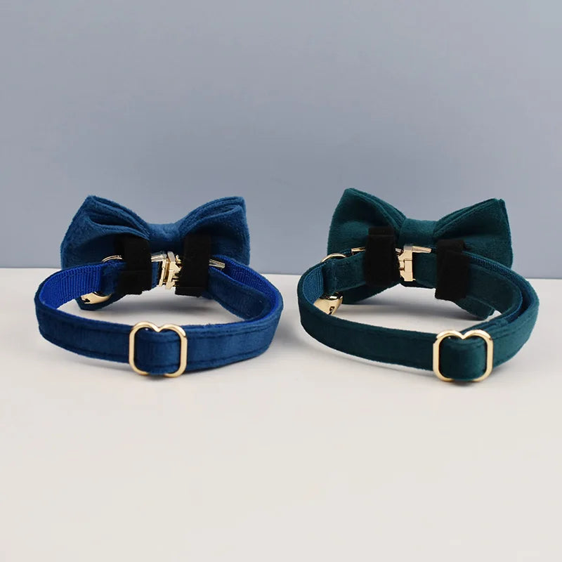 Bowknot Cat Collar - Cat Collar with Bell Engraving ID Nameplate