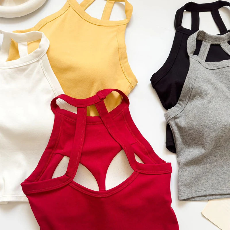 Débardeur en maille à épaules dénudées pour femme