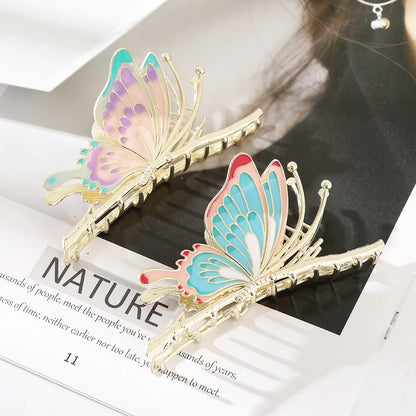 Vintage Painted Butterfly Hair Claws - Hair Clips