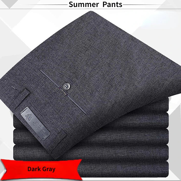 Summer High Waist Lightweight Men's Suit Pants