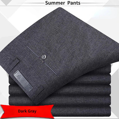 Summer High Waist Lightweight Men's Suit Pants
