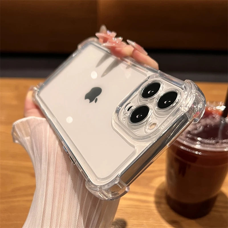 Coque transparente antichoc de luxe pour iPhone