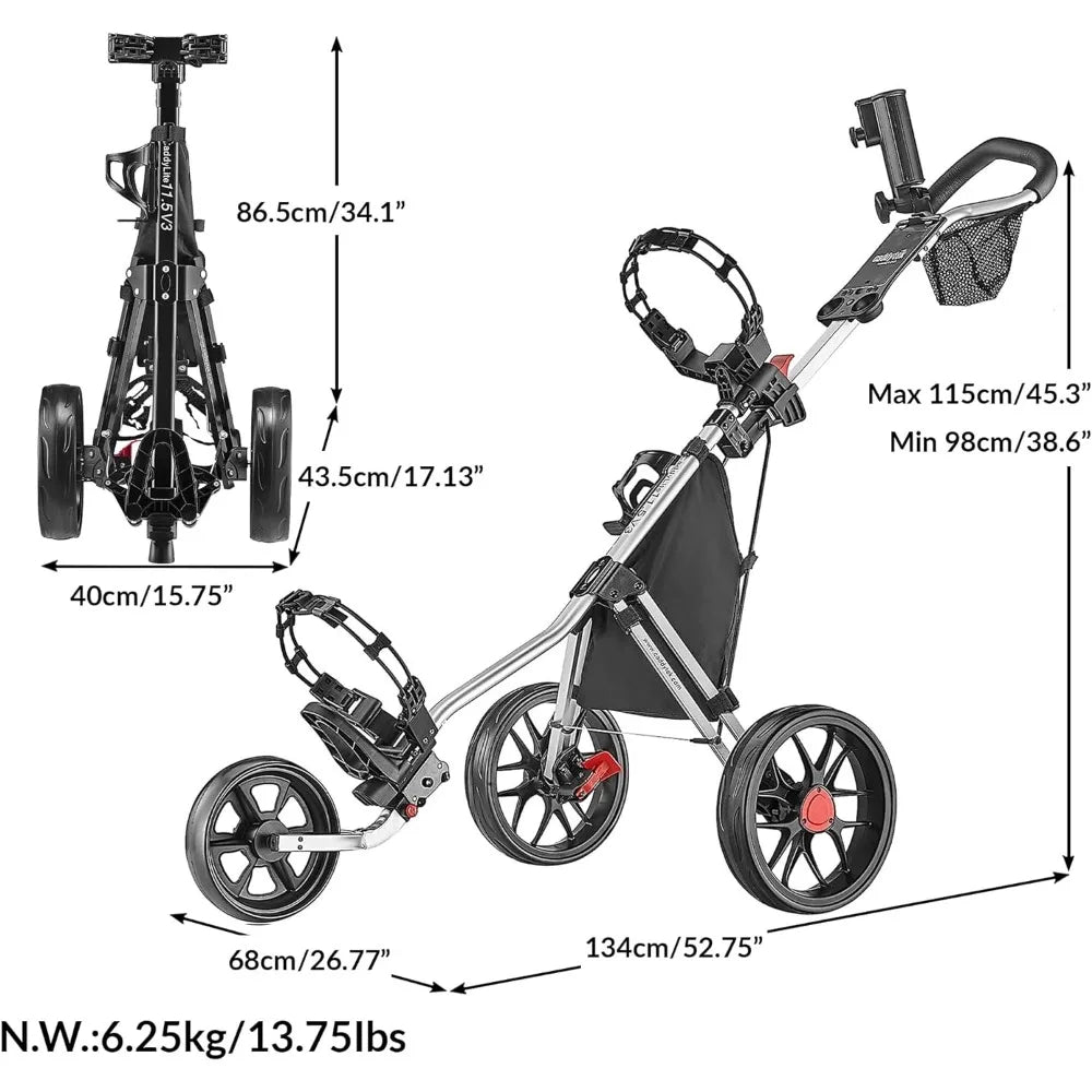 Leichter 3-Rad-Golf-Schubwagen