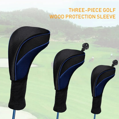 3-Piece Set Golf Club Headcovers for Driver & Fairway Wood