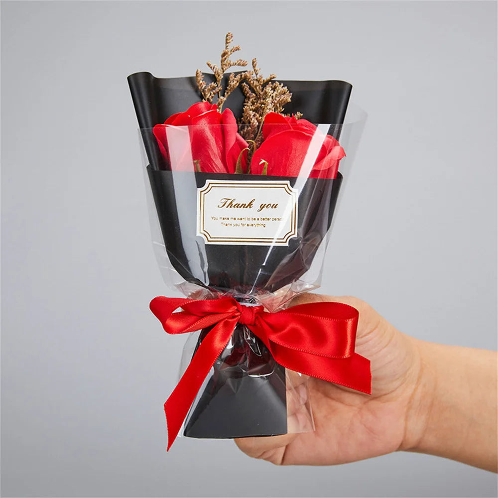 Seifenrosenstrauß Valentinstagsgeschenk - Rosenblumenstrauß Hände Hochzeitsgeschenke