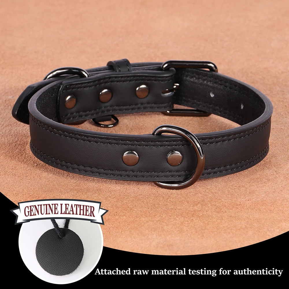 Soft Durable Adjustable Soft Padded Leather Dog Collars