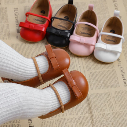 Flache Baby-Prinzessin-Schuhe mit Schleife