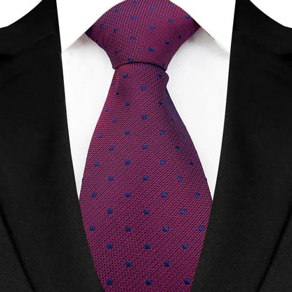 Men's Burgundy Plaid Silk Wedding Tie Set