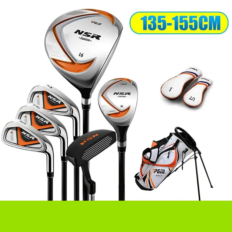 Right-Handed Children's Golf Clubs with Stand Bag & Headcovers – Lightweight Junior Golf Clubs