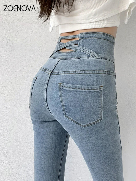Skinny Pencil Jeans – Damen Slim Stretch Denim-Hosen