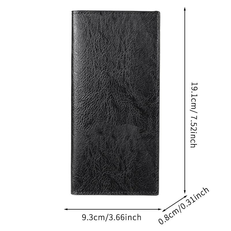 Portefeuille long en cuir souple ultra-fin pour hommes