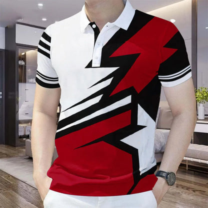 Men's Summer Colorful 3D Printed Polo Shirt