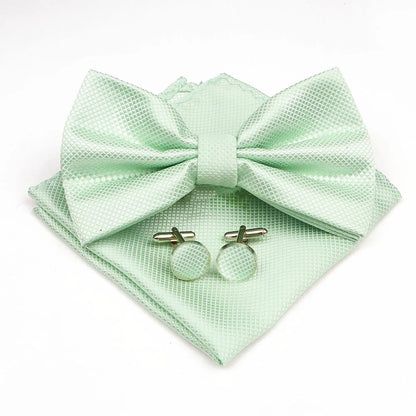 Men's Formal Pocket Square Cufflinks Polyester Bowtie