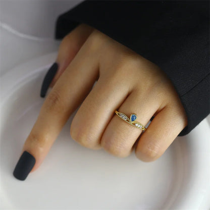 Adjustable Zircon Heart Rings for Women