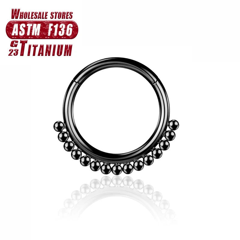 Nasenring aus implantatgeeignetem Titan – Nahtloser Klickverschluss mit Scharnier