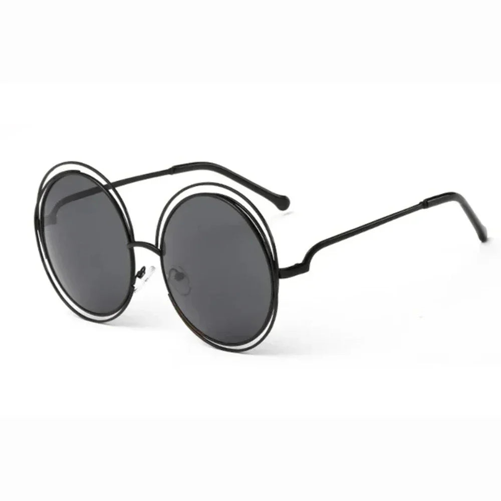 Women's Metal Frame Oversized Mirror Sunglasses