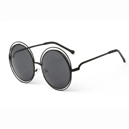 Women's Metal Frame Oversized Mirror Sunglasses