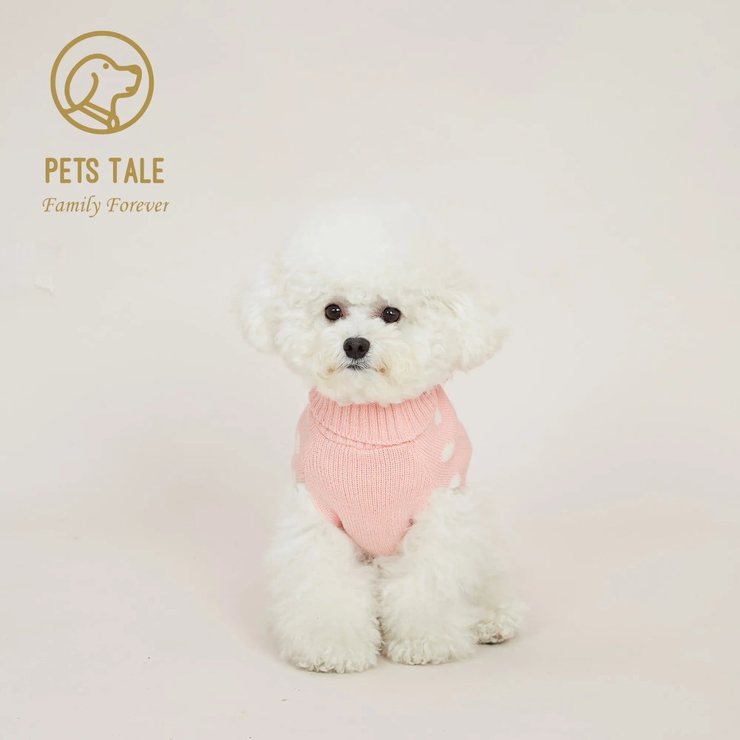 Pets Double Collar Hole-Chain Pink Sweater