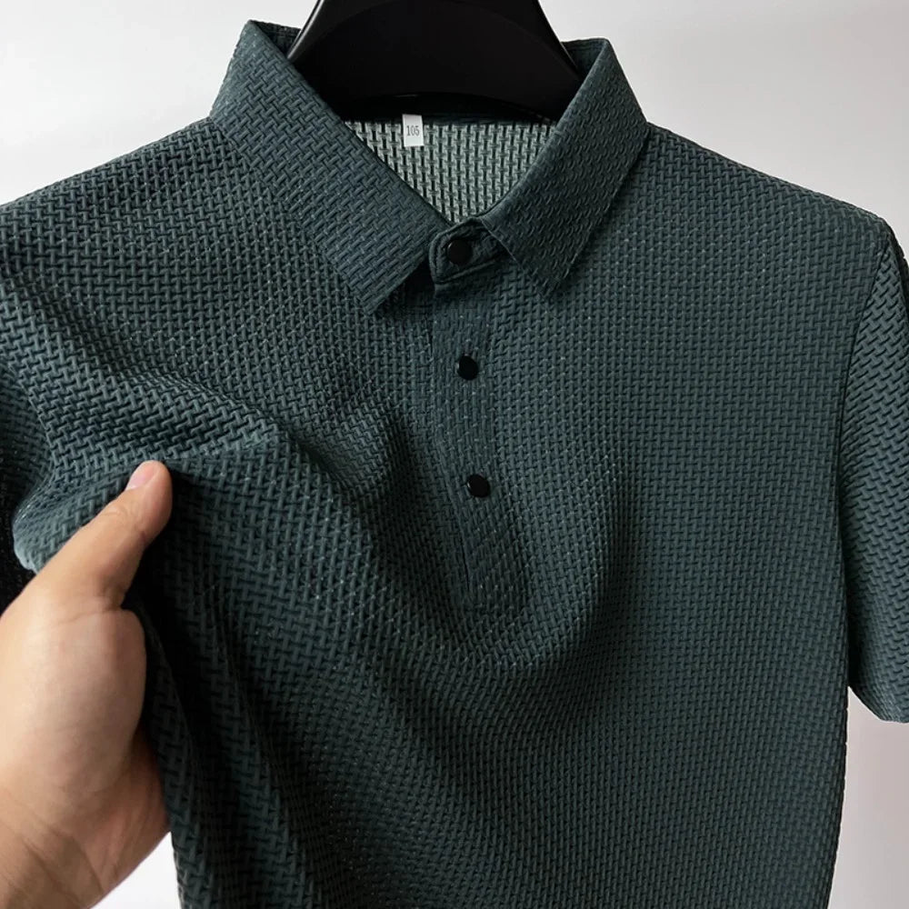 Korean Silk Knitted Polo Shirt