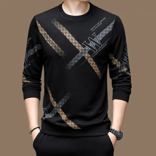 Herren-Sweatshirt mit Rundhalsausschnitt – Langarm-Pullover-Streetwear-Hoodie