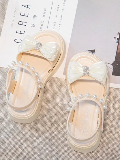 Pearl Bow Girl's Sandals