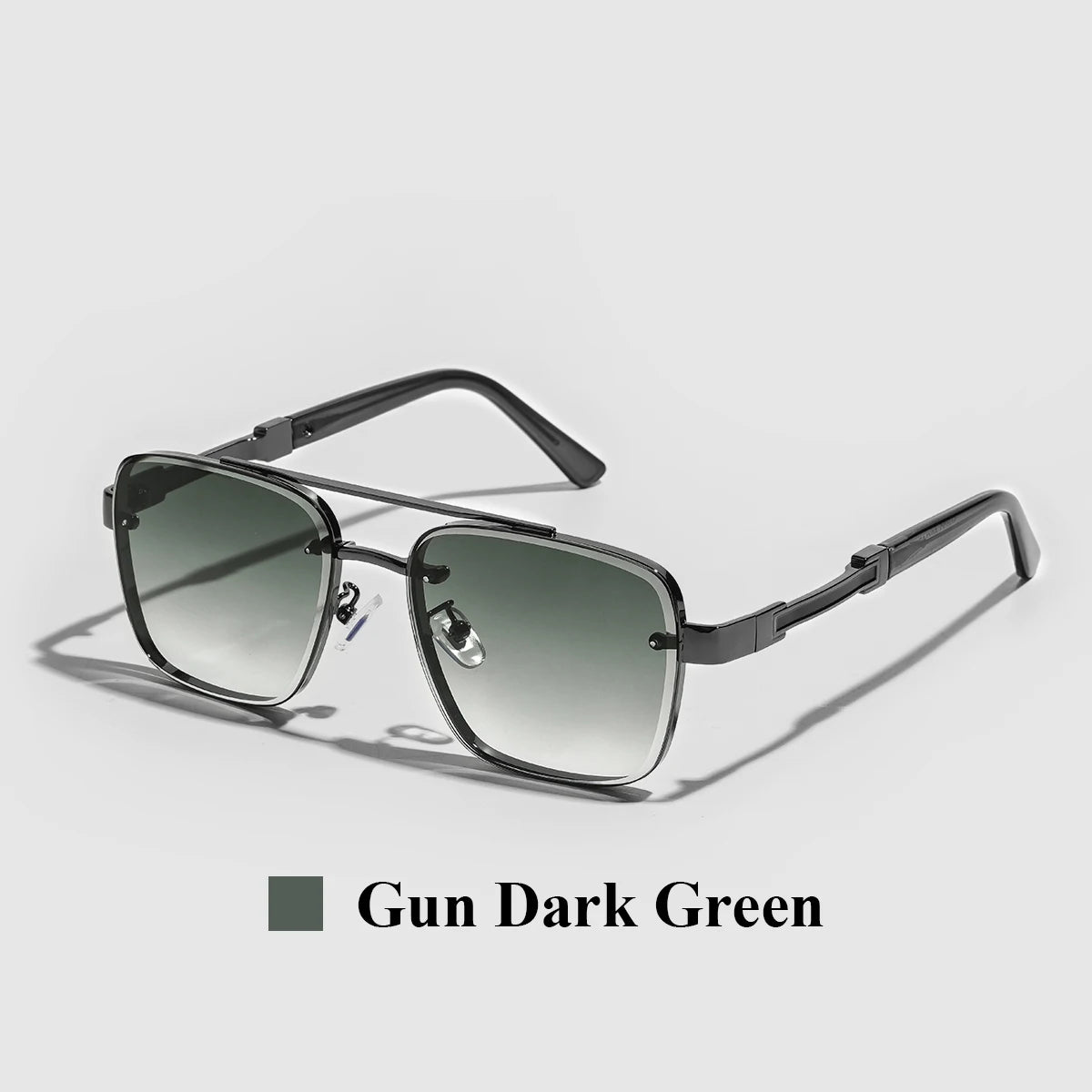 Men's Square Metal Frame Gradient Sunglasses
