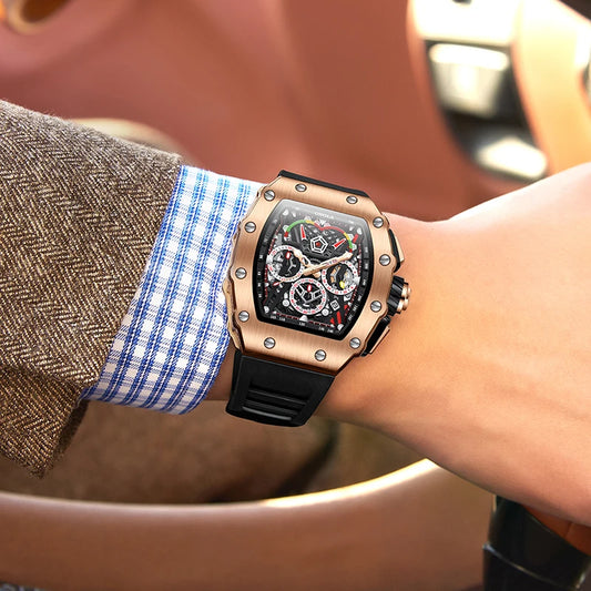 Montre chronographe de sport étanche multifonctionnelle pour hommes