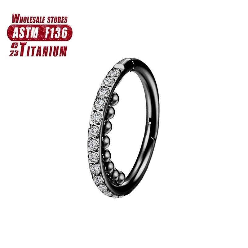 Nasenring aus implantatgeeignetem Titan – Nahtloser Klickverschluss mit Scharnier