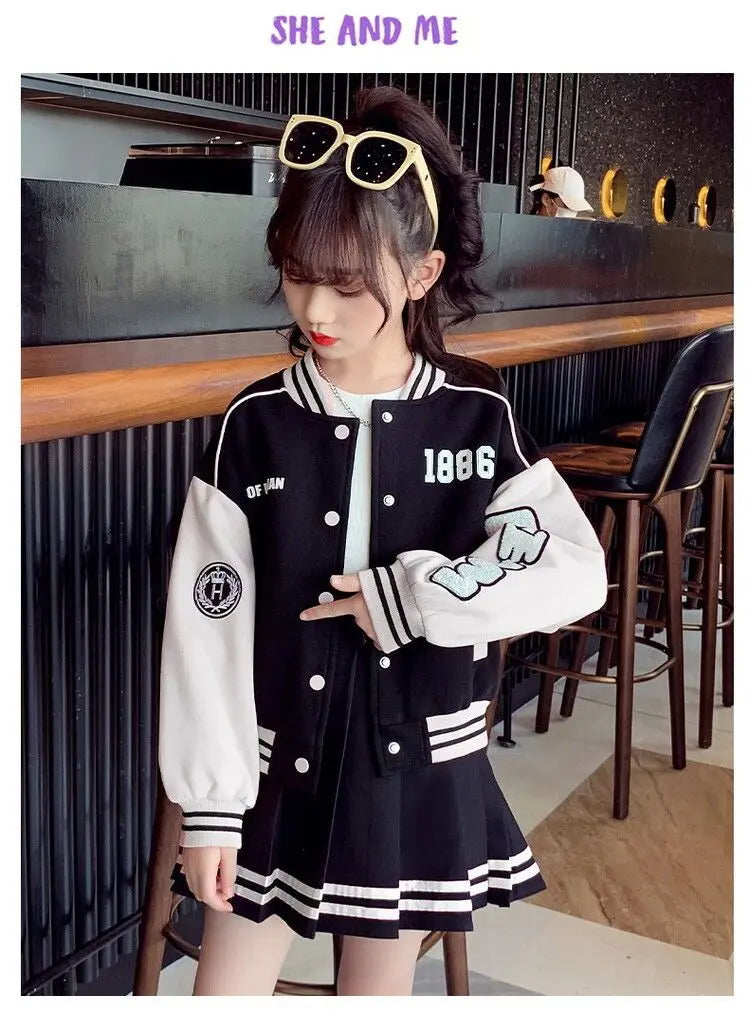 Junior Girls Baseball Suit 2 Pieces Student Set