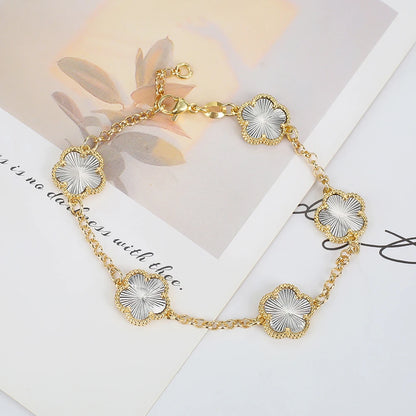 Gold-Plated Hollow Plum Blossom Double-Sided anklet Bracelet