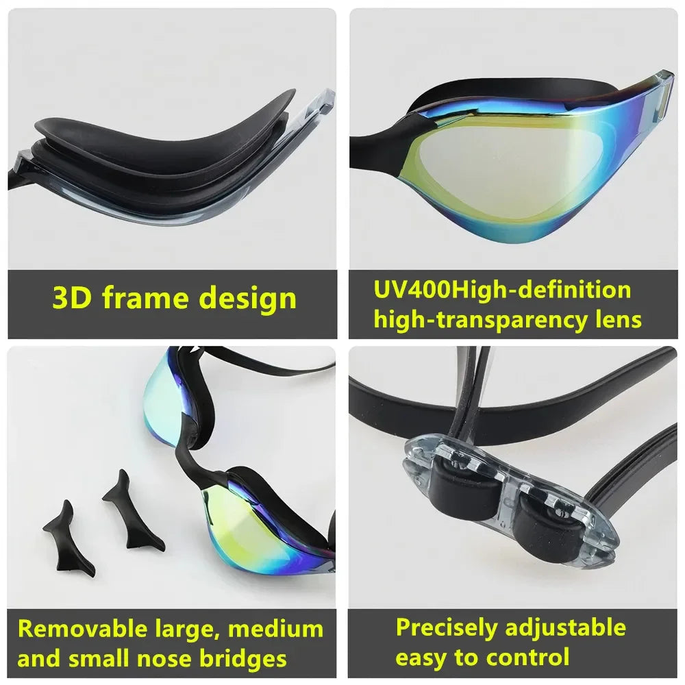 UV400 Waterproof Professional Racing Swimming Goggles